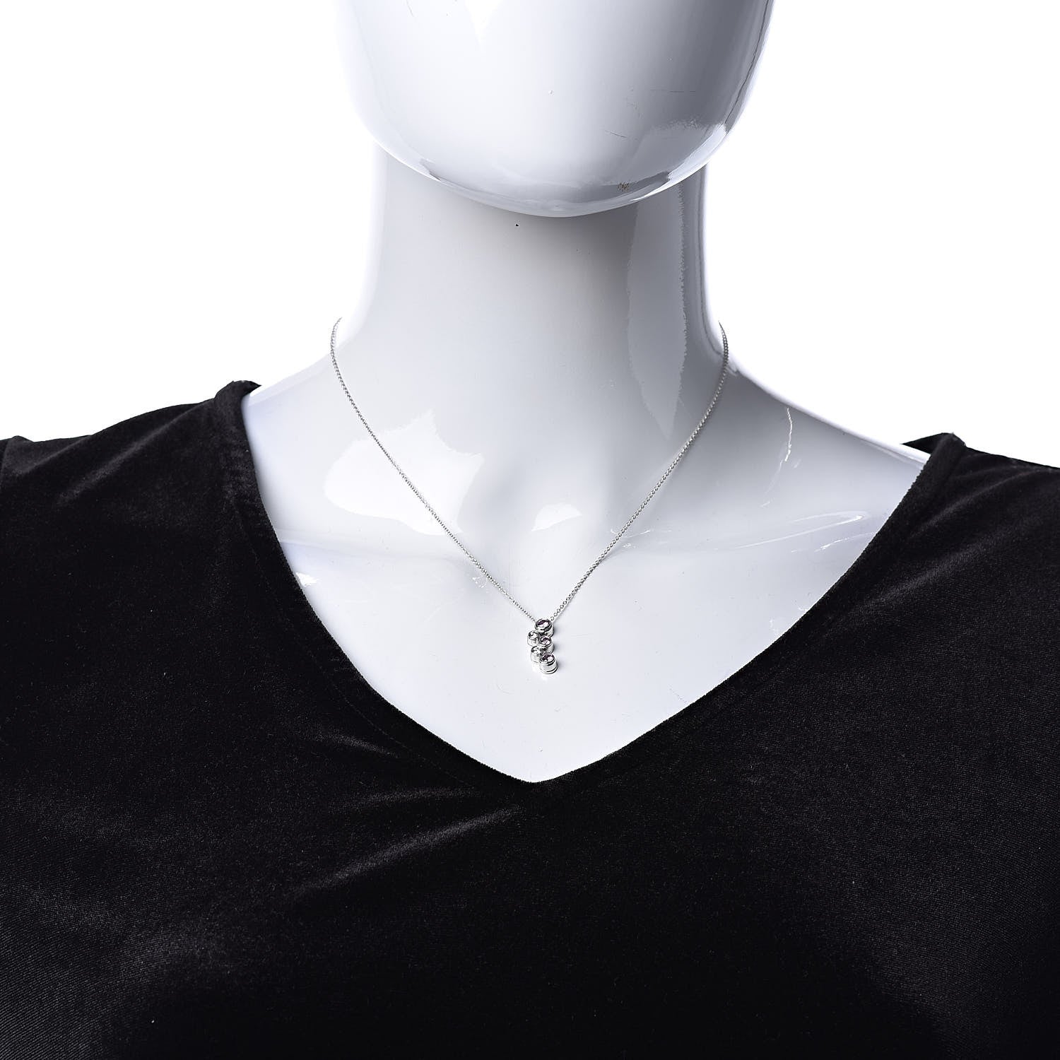 Tiffany Platinum Diamond Pink Sapphire Bubble Pendant Necklace 2 of 7