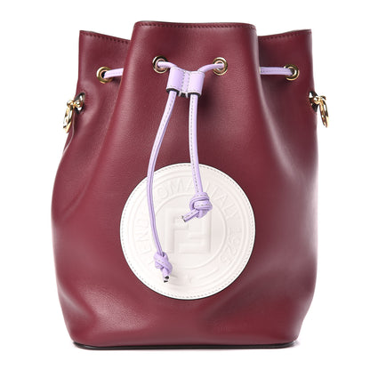 Fendi Vitello Grace Century F is Fendi Stamp Patch Bi-Color Grande Mon Tresor Bucket Bag Barolo Proven Ice 1 of 10