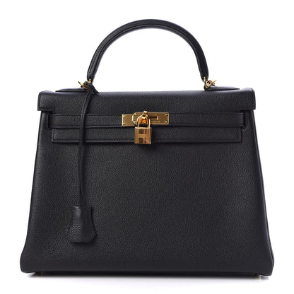 Hermes Togo Kelly Retourne 32 Black 1 of 36