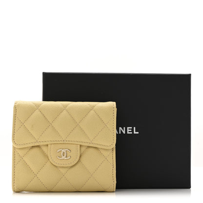 Chanel Caviar Quilted Compact Flap Wallet Yellow 11 of 11