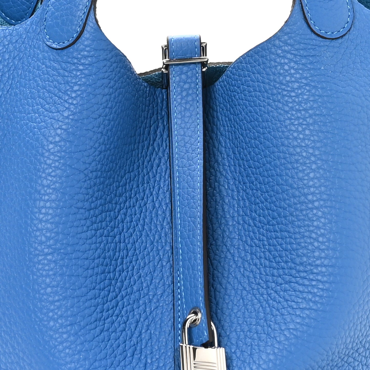 Taurillon Clemence Picotin Lock 22 MM Bleu Zanzibar