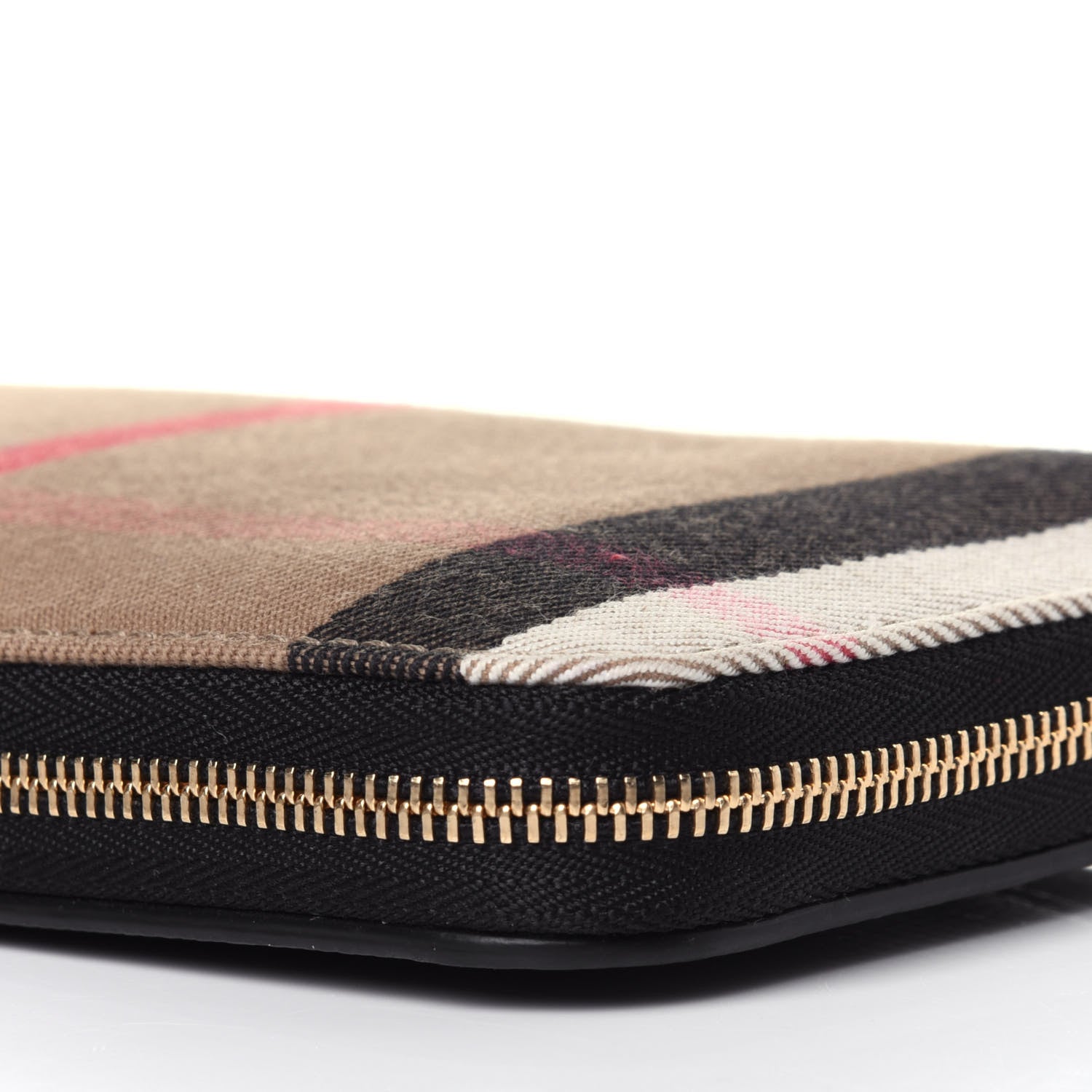 Burberry Calfskin House Check Elmore Zip Around Wallet Black 9 of 11