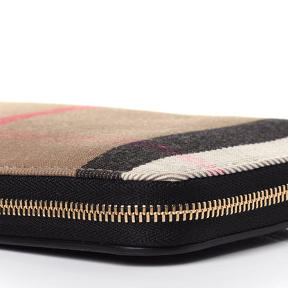 Burberry Calfskin House Check Elmore Zip Around Wallet Black 9 of 11