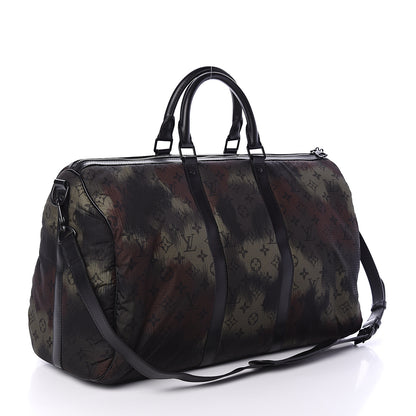 Louis Vuitton Nylon Monogram Camouflage Keepall Bandouliere 50 Kaki 2 of 8