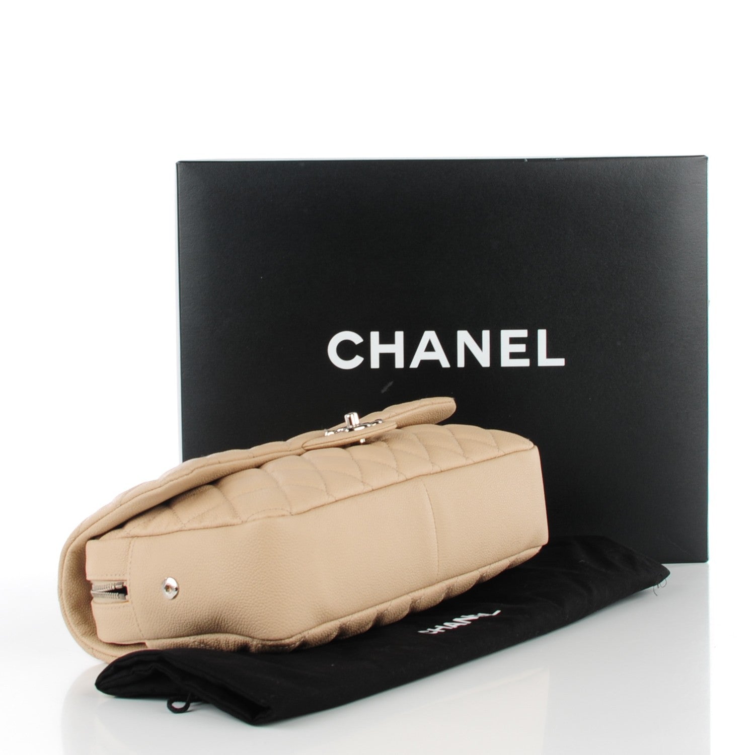 Chanel Caviar Quilted Jumbo Easy Flap Beige 4 of 7