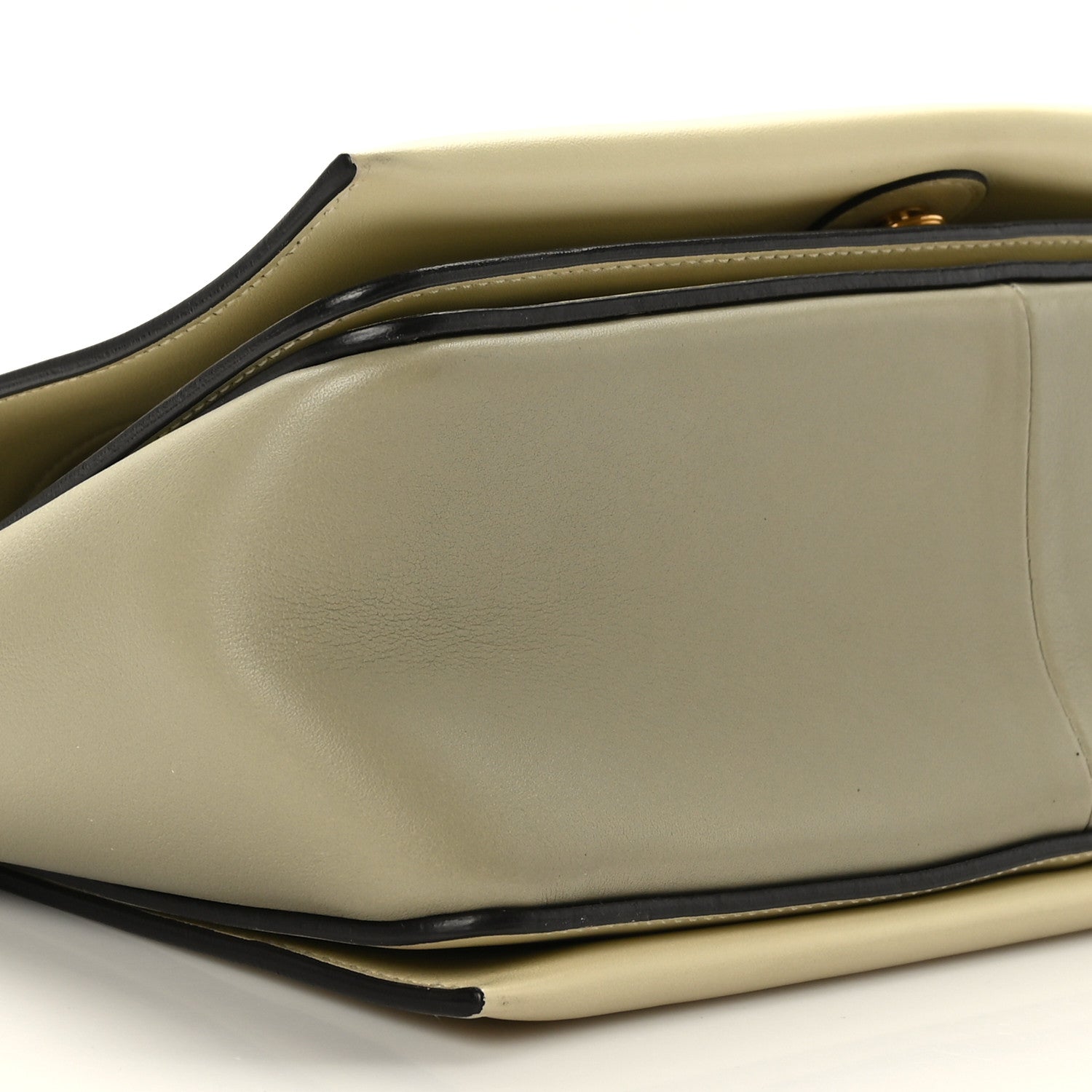 Celine Shiny Smooth Calfskin Medium Frame Shoulder Bag Chalk Mastic 8 of 9