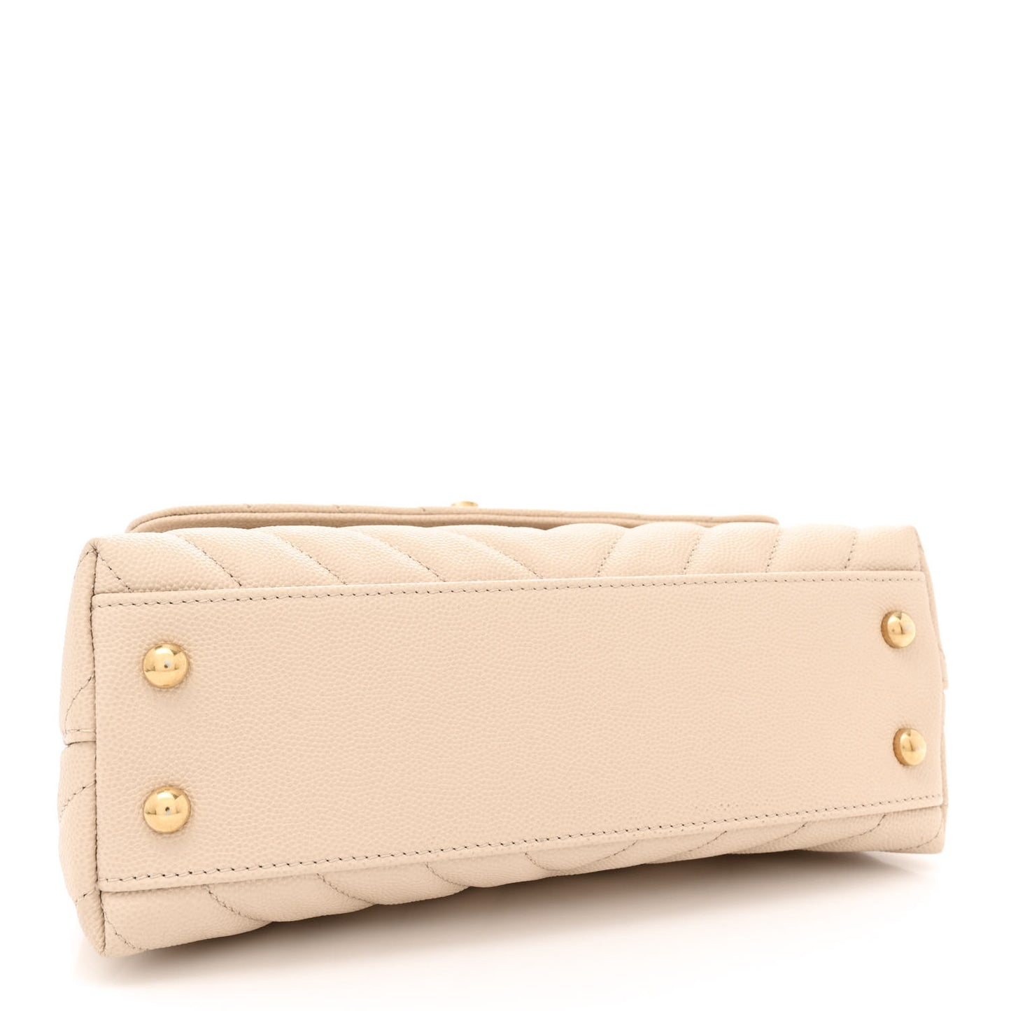 Caviar Lizard Chevron Quilted Mini Coco Handle Flap Ivory