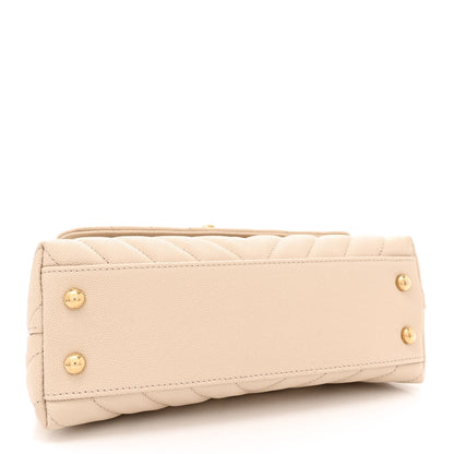 Chanel Caviar Lizard Chevron Quilted Mini Coco Handle Flap Ivory 4 of 10