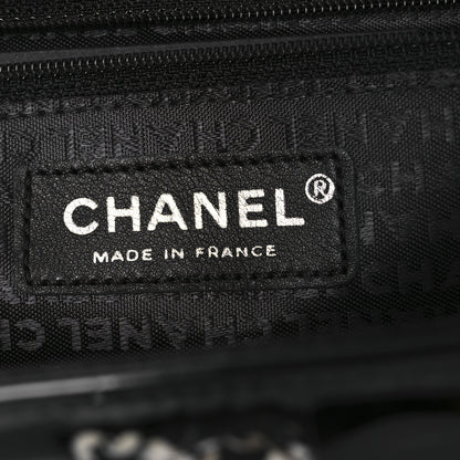 Chanel Tweed Patent Quilted Rectangular Flap Black White 6 of 10