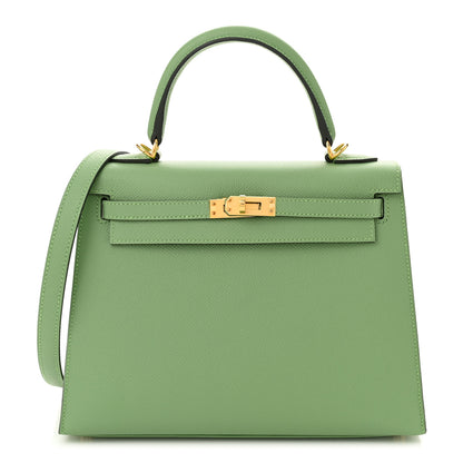 Hermes Epsom Kelly Sellier 25 Vert Criquet 1 of 11