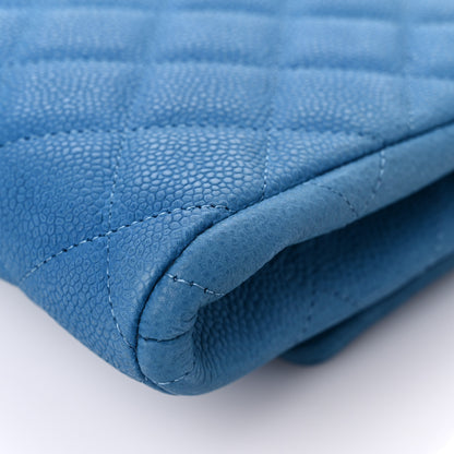 Chanel Iridescent Caviar Quilted Clutch With Chain Flap Blue 10 of 19