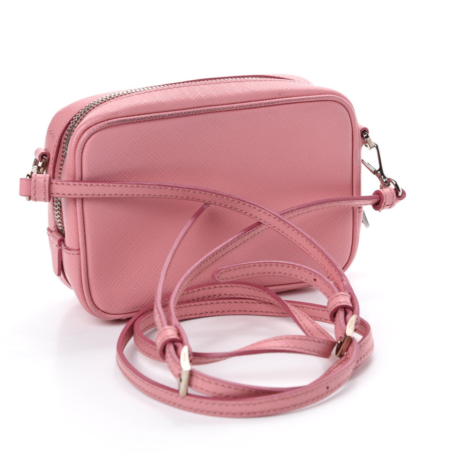 Saffiano Fiocco Bow Camera Crossbody Bag Petalo