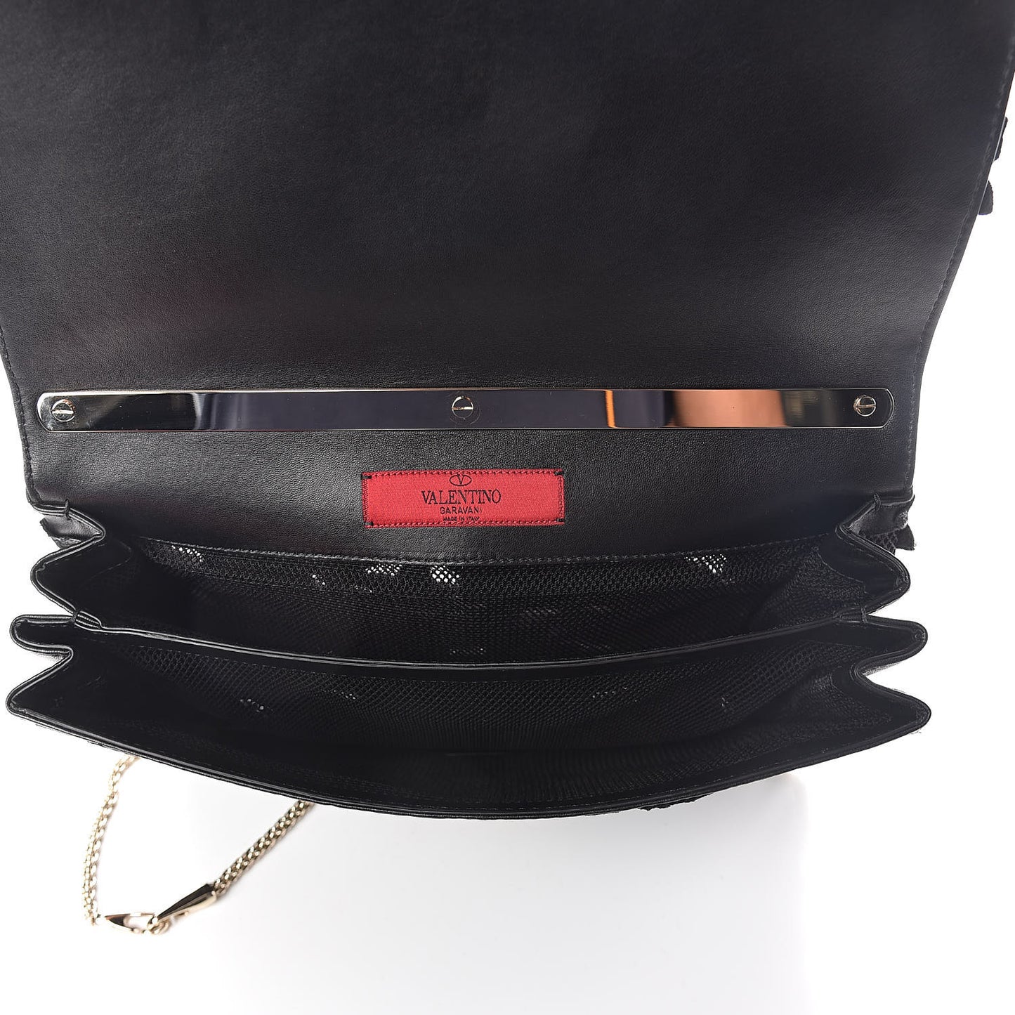 Lambskin Lace Large Girello Flap Black