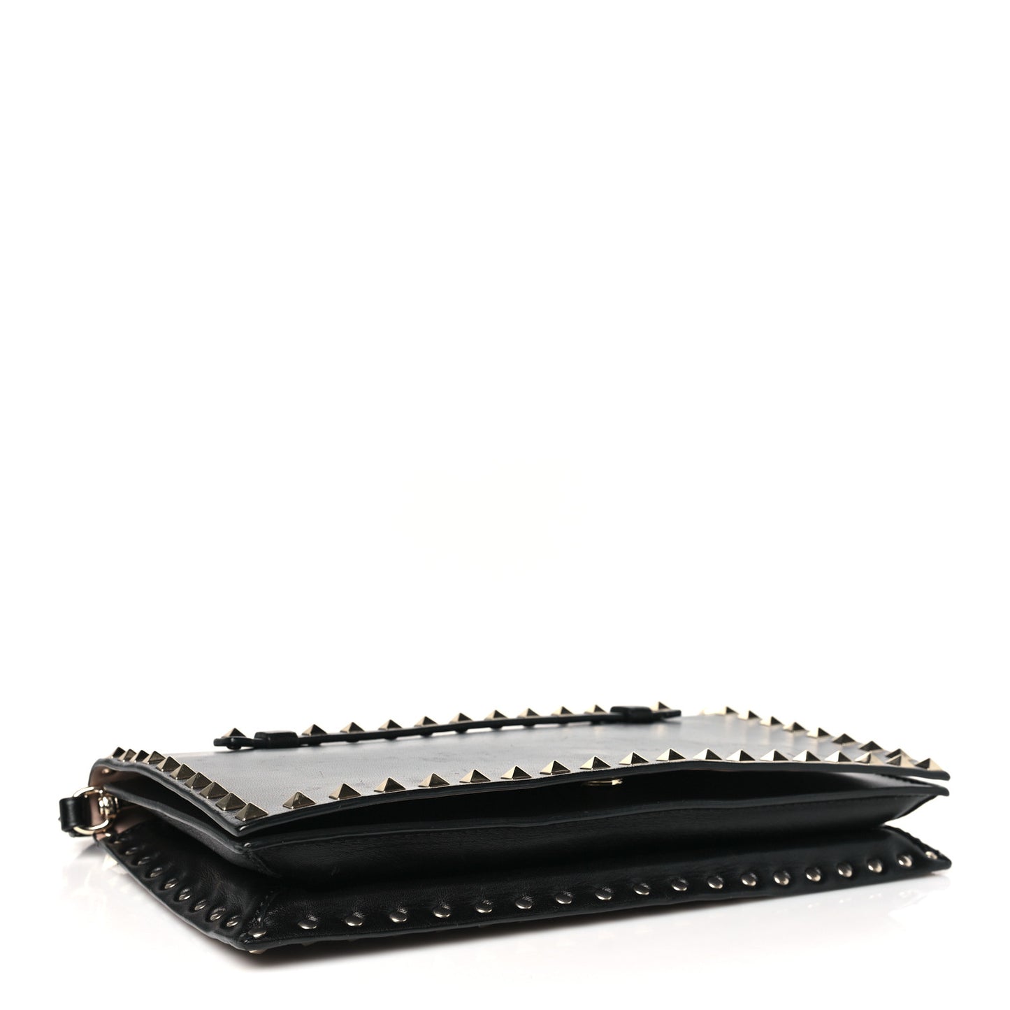 Nappa Rockstud Wristlet Clutch Black