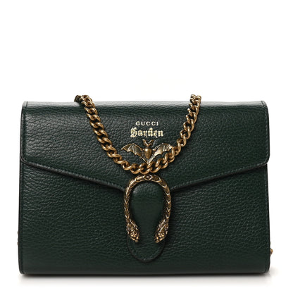 Gucci Calfskin Garden Dionysus Chain Wallet Emerald 1 of 11