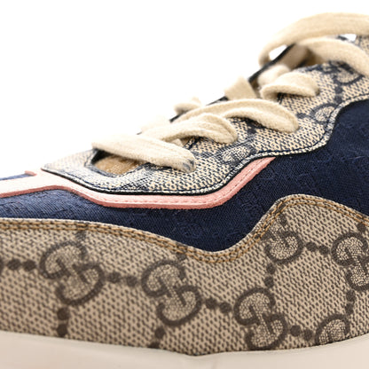 Gucci GG Supreme Monogram Mix Monogram Womens Rhyton Sneakers 39 London Blue Beige Pale Pink 13 of 16