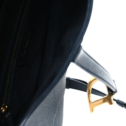 Christian Dior Grained Calfskin Saddle Bag With Strap Black 5 of 11