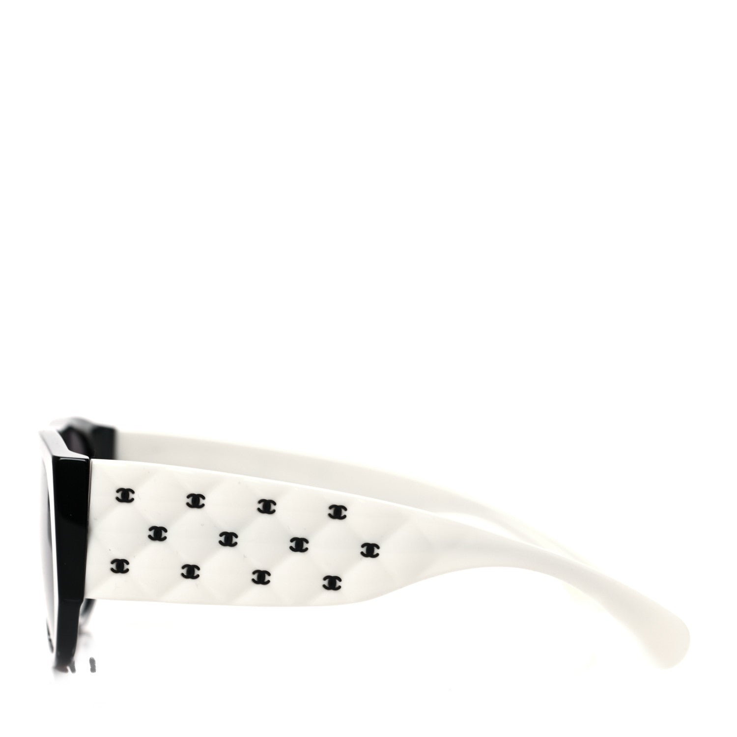 Chanel Acetate Quilted CC Pilot Sunglasses 71465 White Black 3 of 7