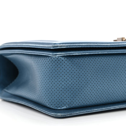 Chanel Perforated Lambskin Quilted New Medium Boy Flap Blue 9 of 15