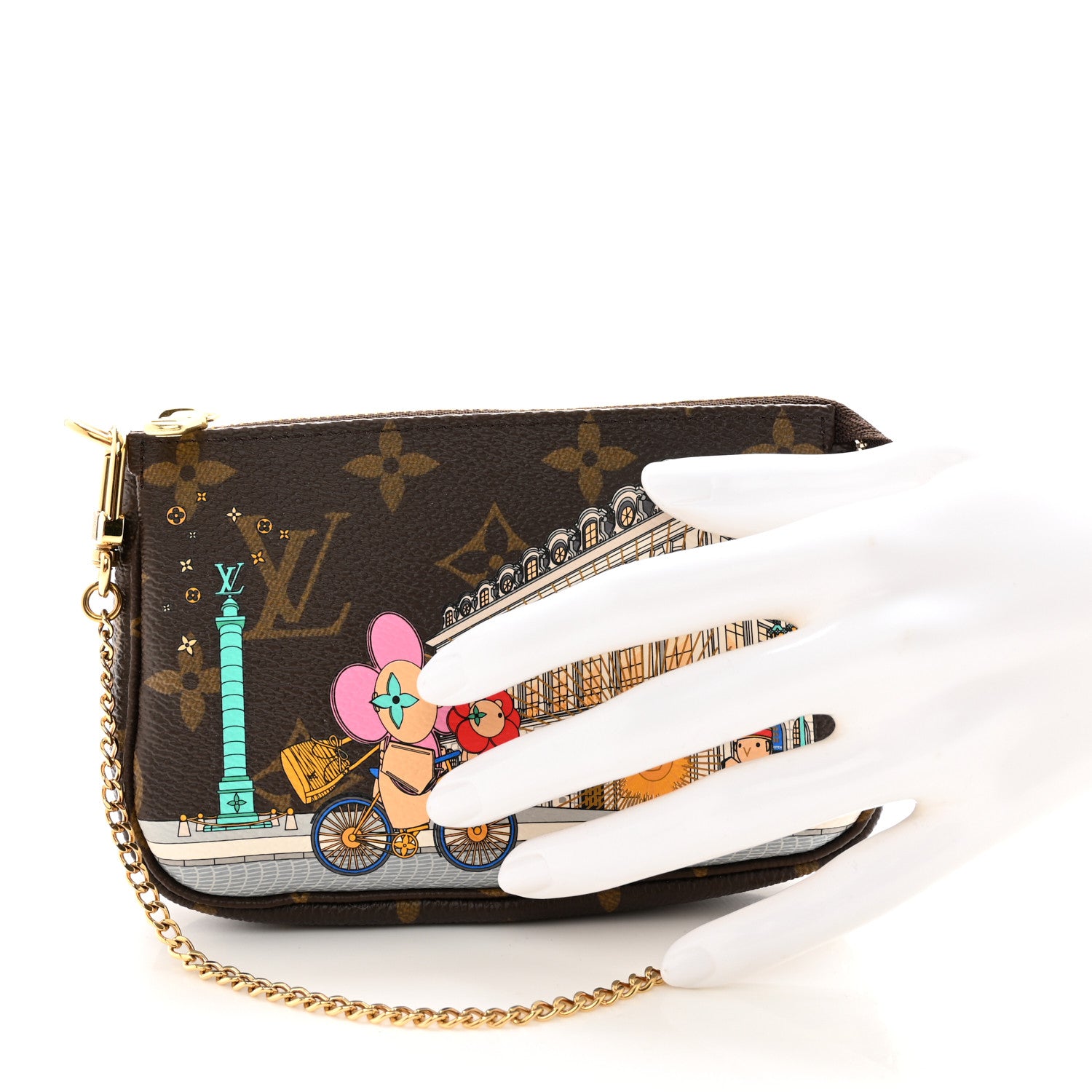 Louis Vuitton LOUIS VUITTON Monogram 2022 Christmas Animation Paris Mini Pochette Accessories Pink 2 of 7
