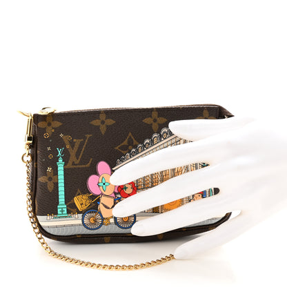 Louis Vuitton LOUIS VUITTON Monogram 2022 Christmas Animation Paris Mini Pochette Accessories Pink 2 of 7