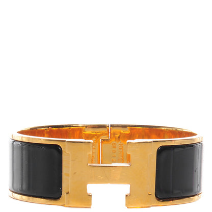 Hermes Enamel Wide Clic Clac H Bracelet PM Black 1 of 5