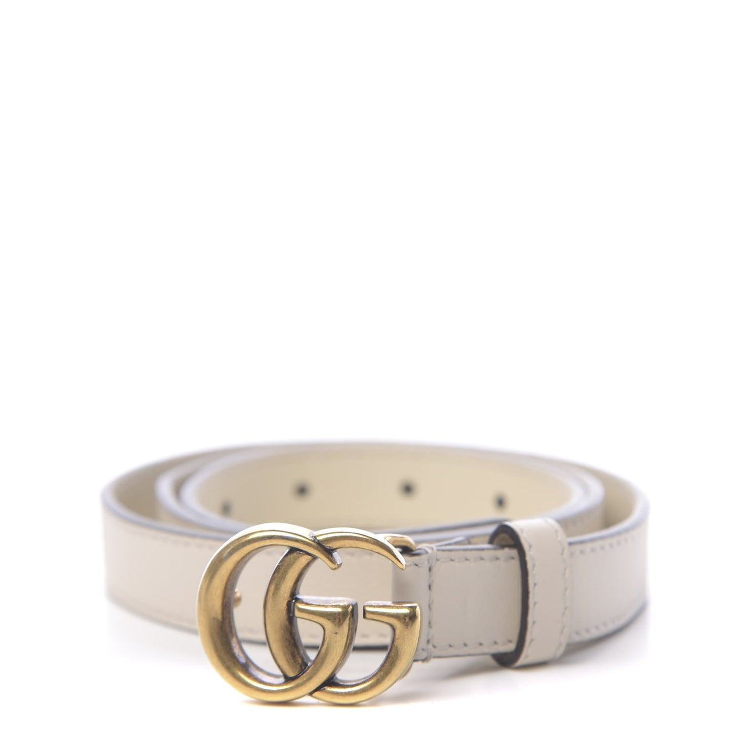 Calfskin Double G 20mm Belt 85 34 Mystic White