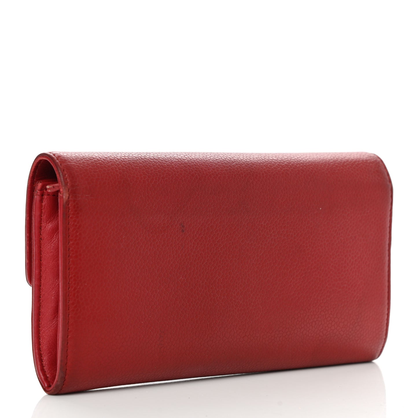 Caviar Timeless CC Large Gusset Flap Wallet Light Red