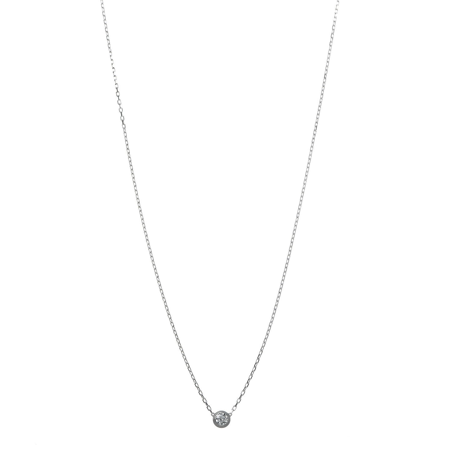 18K White Gold Diamond LM D'Amour Pendant Necklace