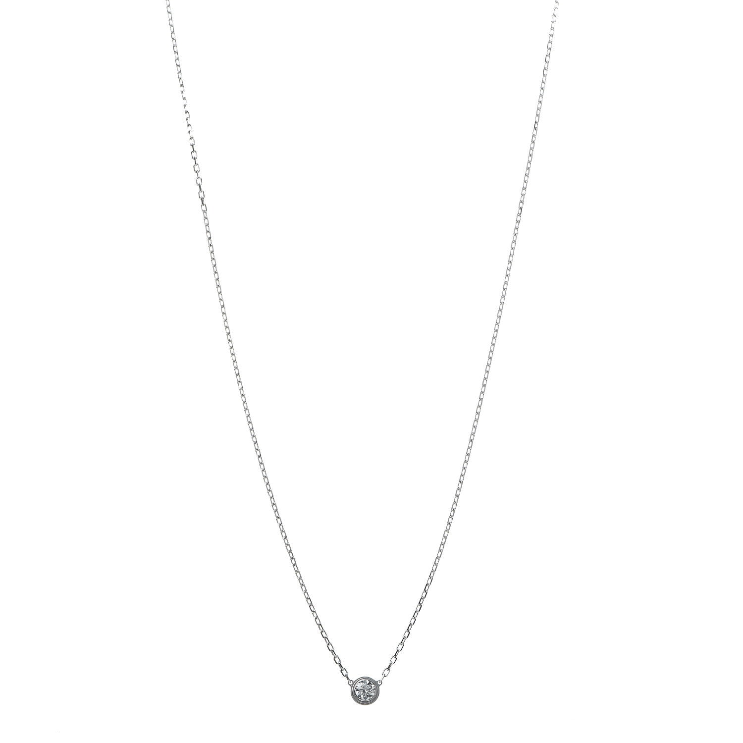 Cartier 18K White Gold Diamond LM D'Amour Pendant Necklace 1 of 7