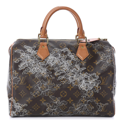 Louis Vuitton Monogram Dentelle Speedy 30 Silver 1 of 8