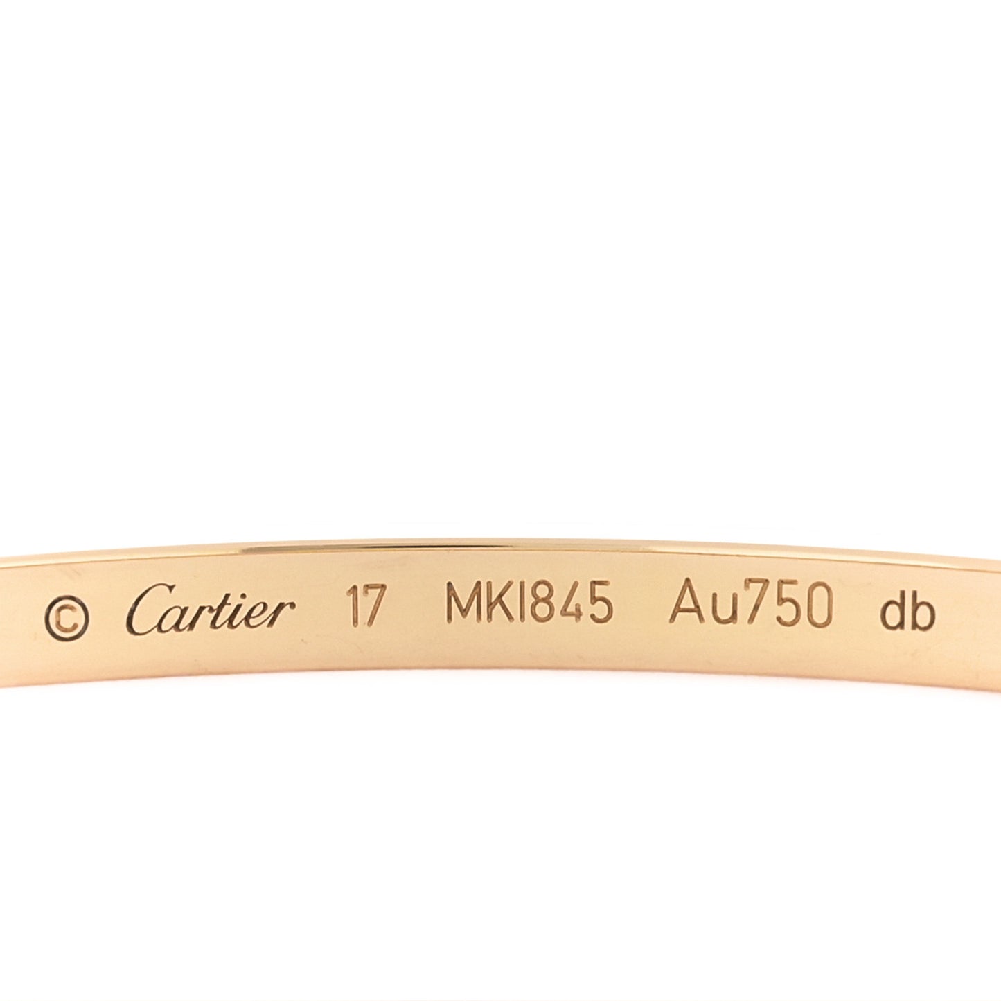 18K Yellow Gold Small LOVE Bracelet 17