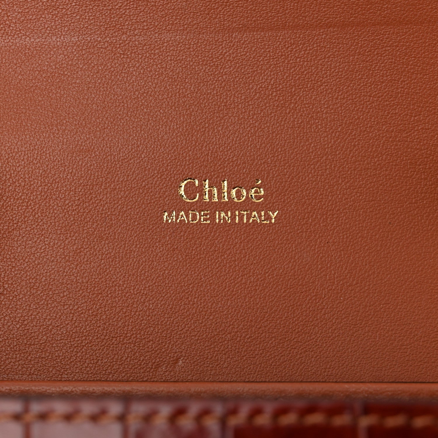 Chloe Calfskin Crocodile Embossed Small Aby Lock Chestnut Brown 6 of 10