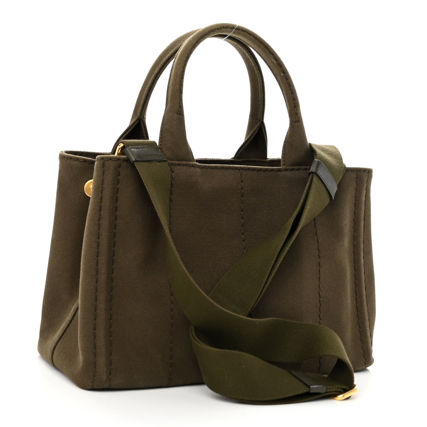 Prada Canapa Small Logo Tote Khaki 3 of 9