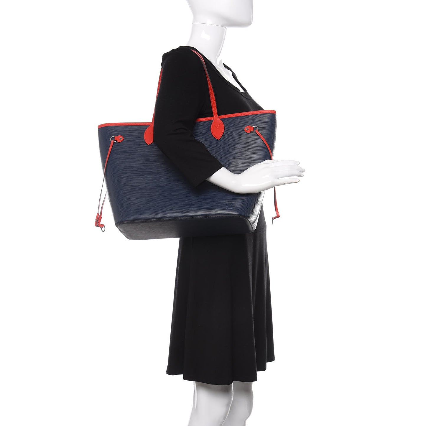 Epi Neverfull MM Indigo Coquelicot