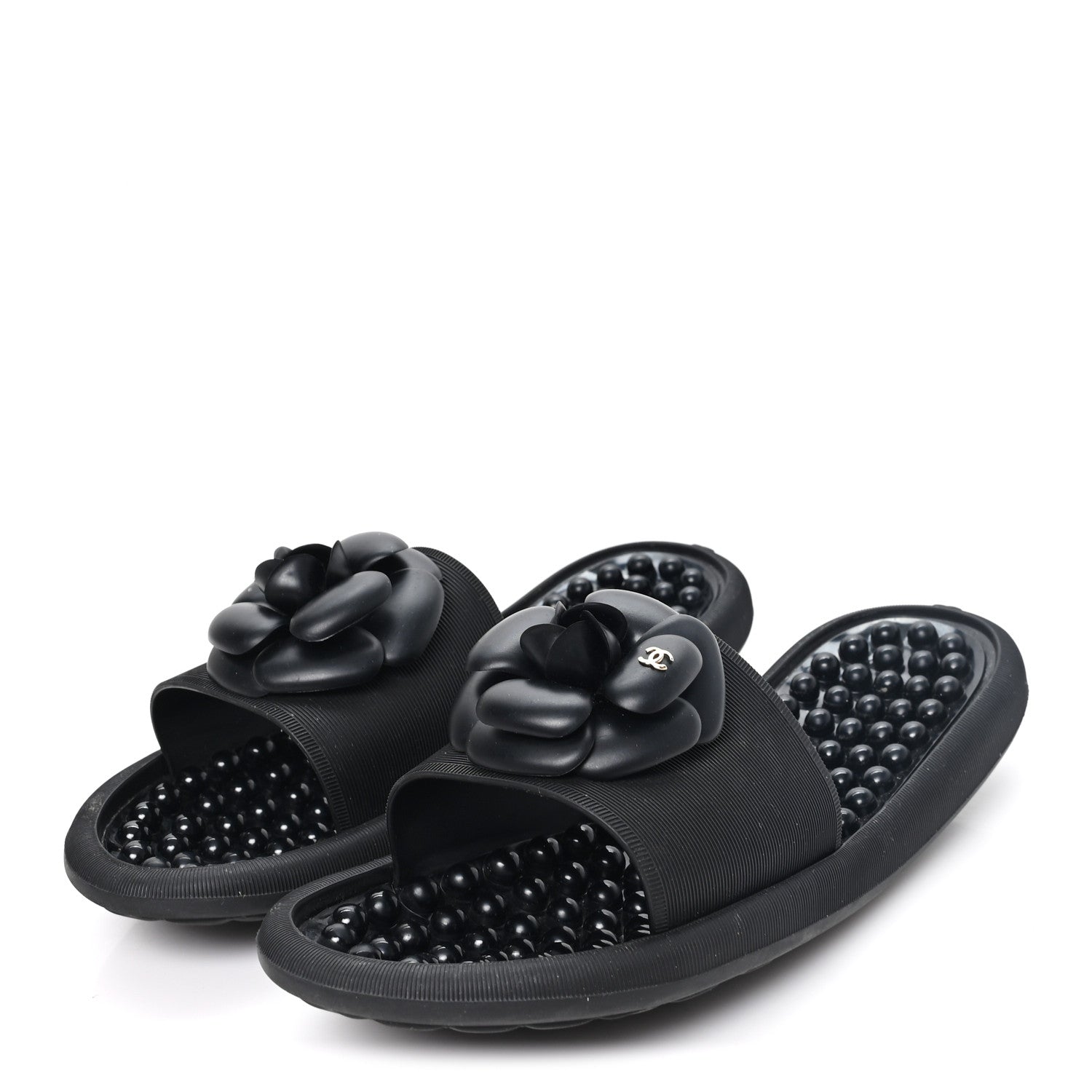 Chanel Thermoplastic PVC Camellia Mule Sandals 41 Black 4 of 9