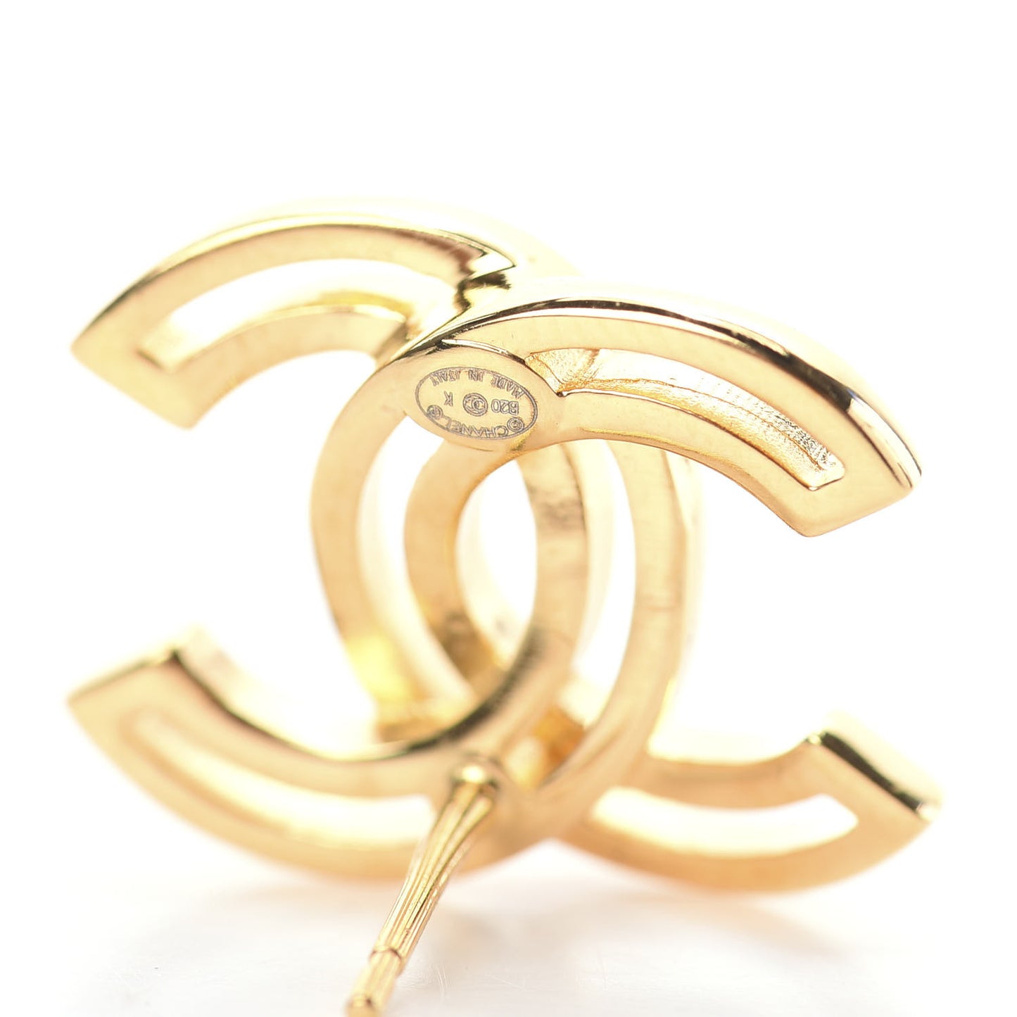 Metal Obazine CC Earrings Gold
