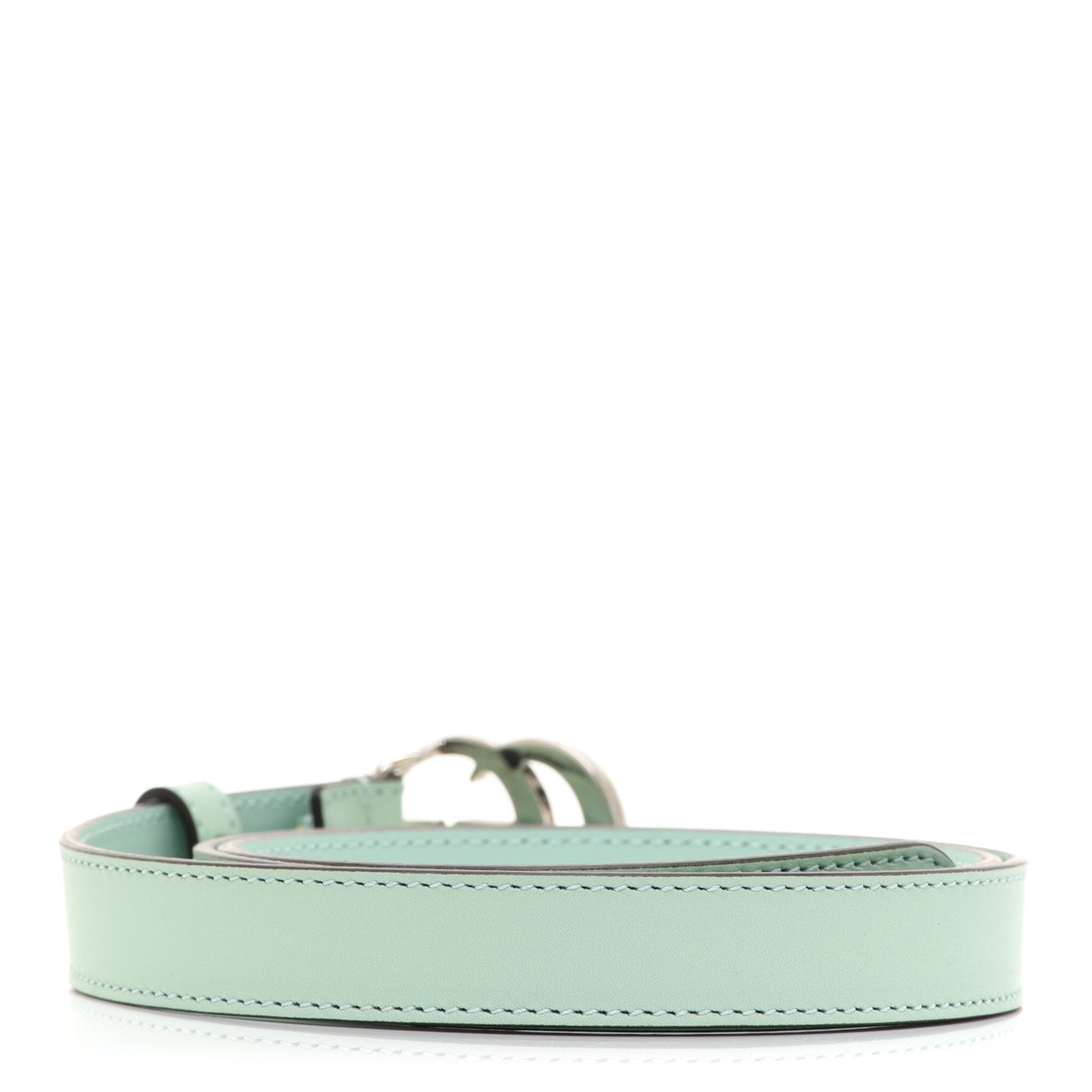 Moon Calfskin Palladium Double G 20mm Belt 80 32 Water Green