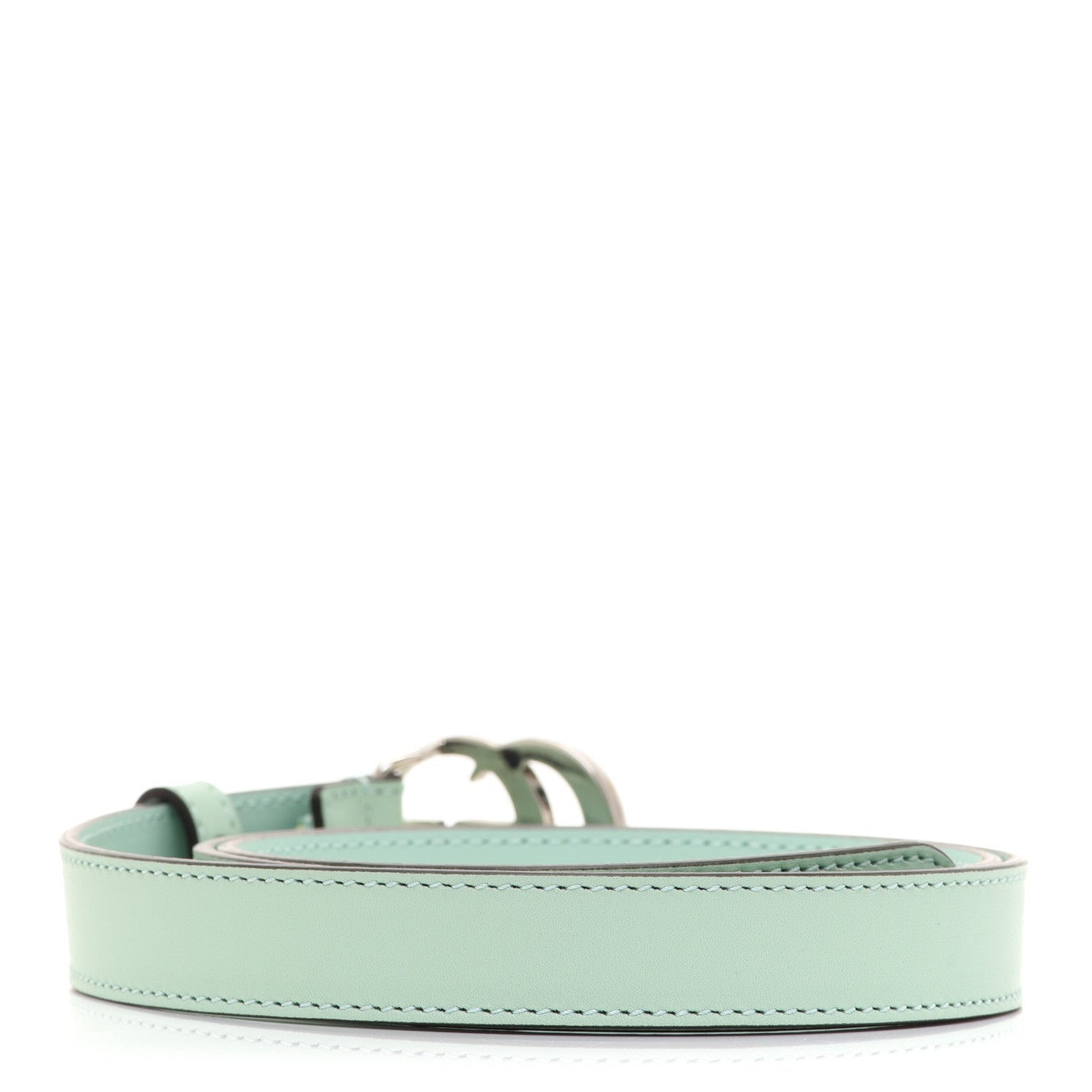 Gucci Moon Calfskin Palladium Double G 20mm Belt 80 32 Water Green 2 of 4