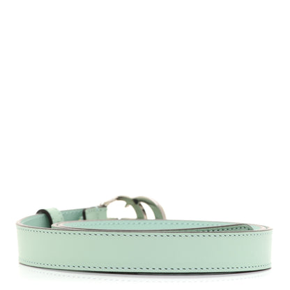 Gucci Moon Calfskin Palladium Double G 20mm Belt 80 32 Water Green 2 of 4
