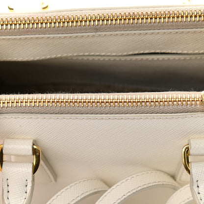 Prada Saffiano Mini Galleria Double Zip Tote Bianco 10 of 11