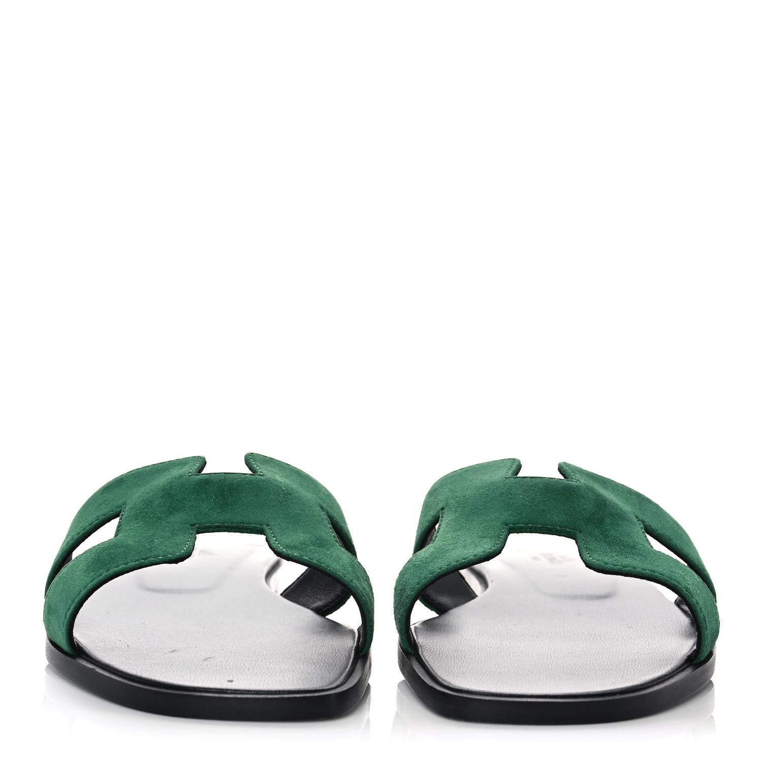 Hermes Suede Goatskin Oran Sandals 39 Vert Electrique 2 of 11