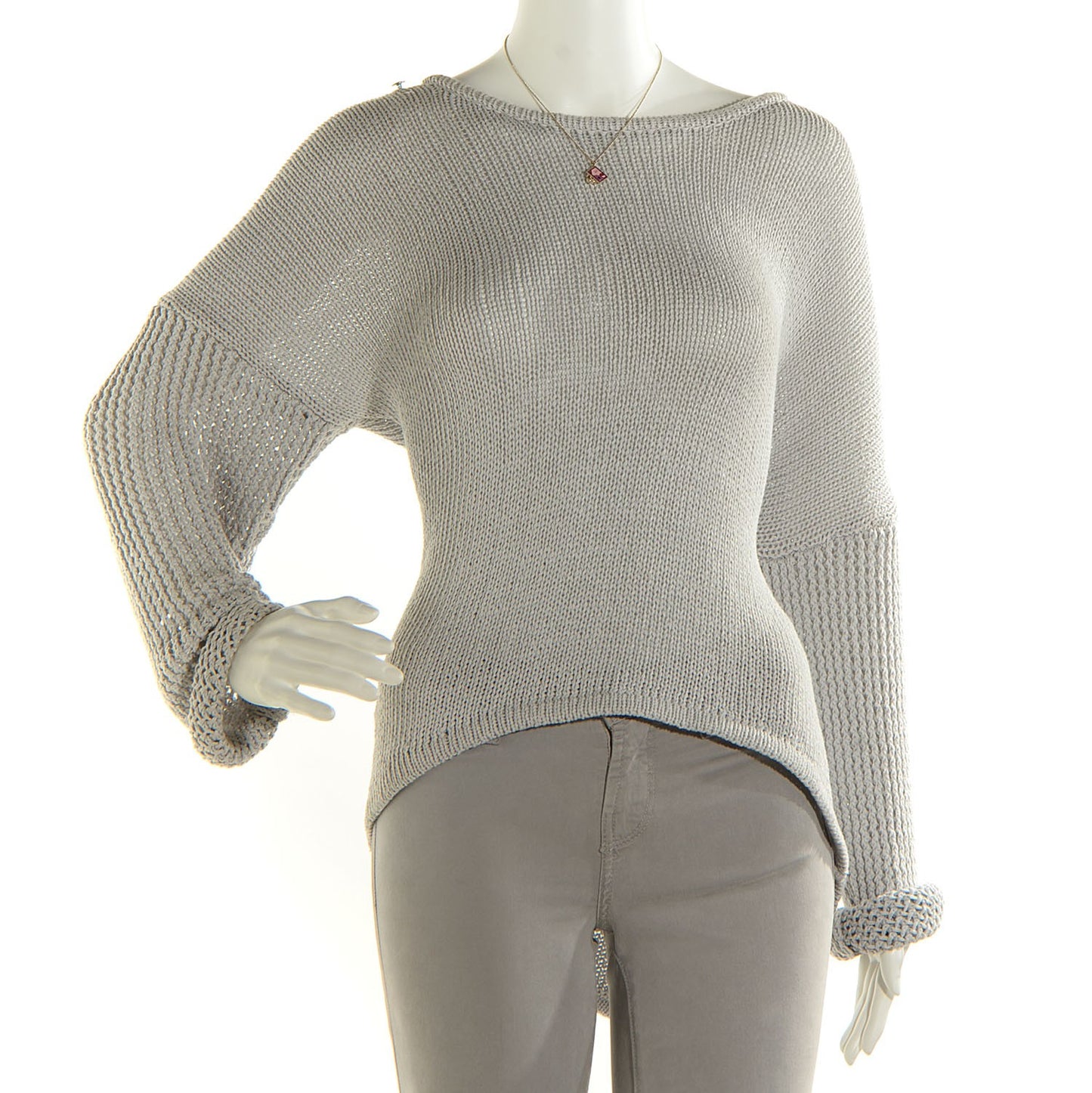 Enamel CC Stamp Necklace Gold Red Pink
