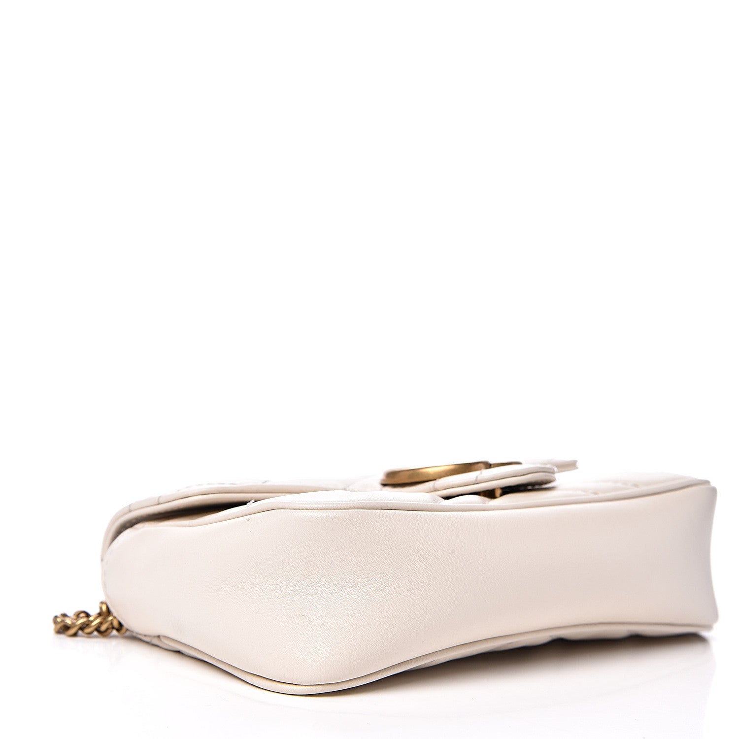 Gucci Calfskin Matelasse Super Mini GG Marmont Shoulder Bag White 3 of 10