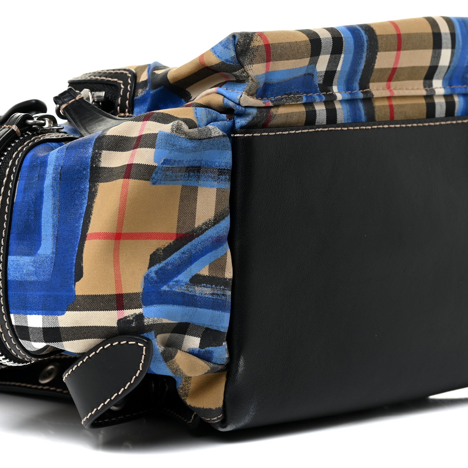 Burberry Vintage Check Graffiti Print Medium Rucksack Backpack Blue Antique Yellow 8 of 9