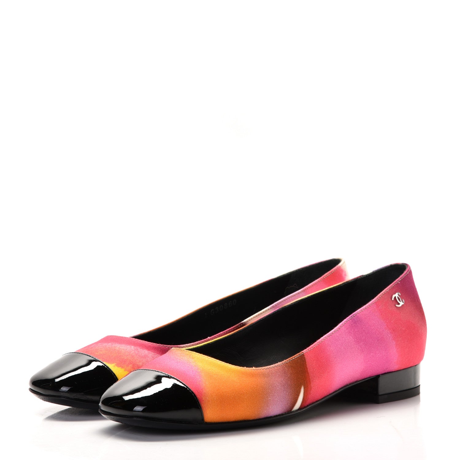 Chanel Fabric Patent Printed CC Cap Toe Ballerina Flats 36 Multicolor 7 of 18