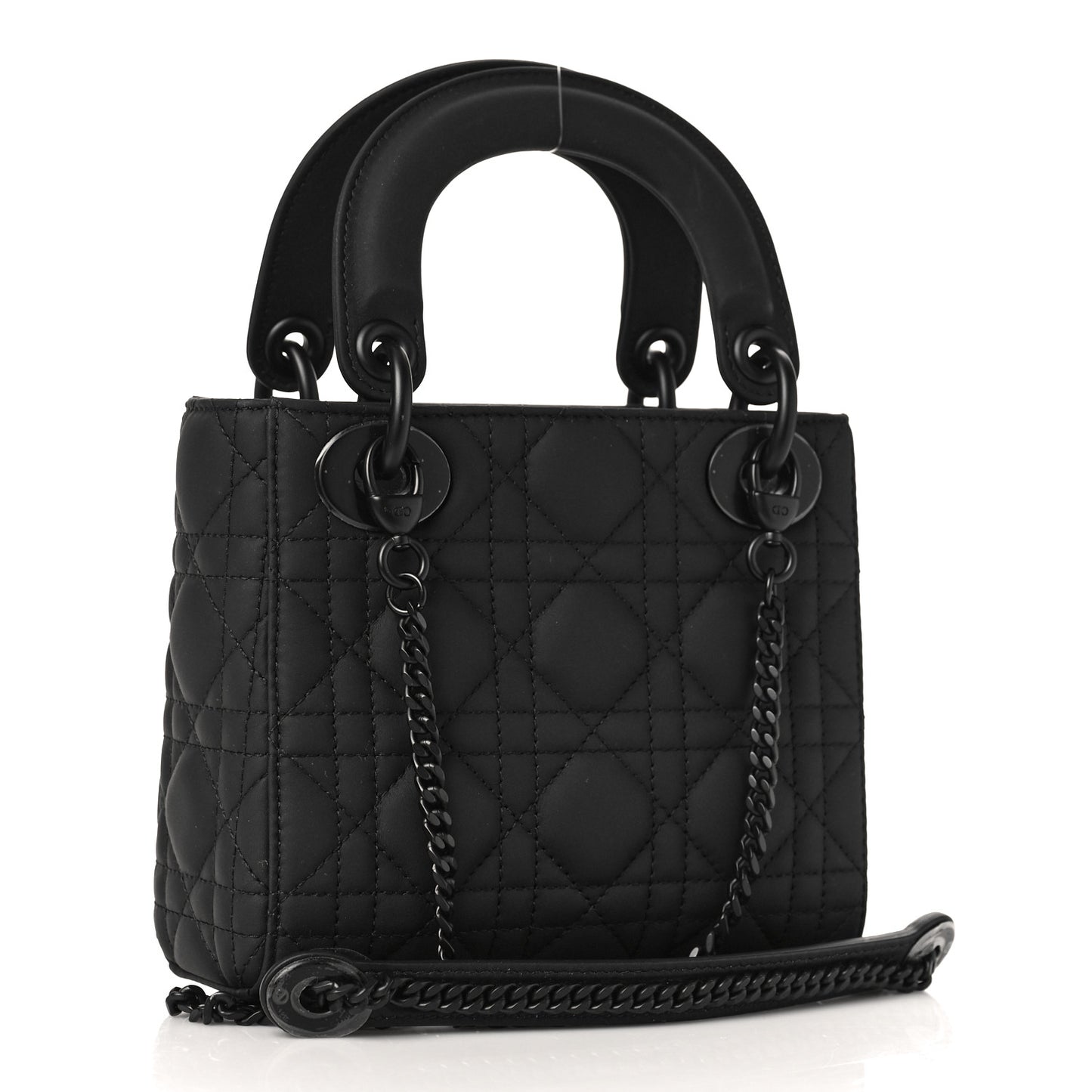 Ultra Matte Calfskin Cannage Mini Lady Dior Black
