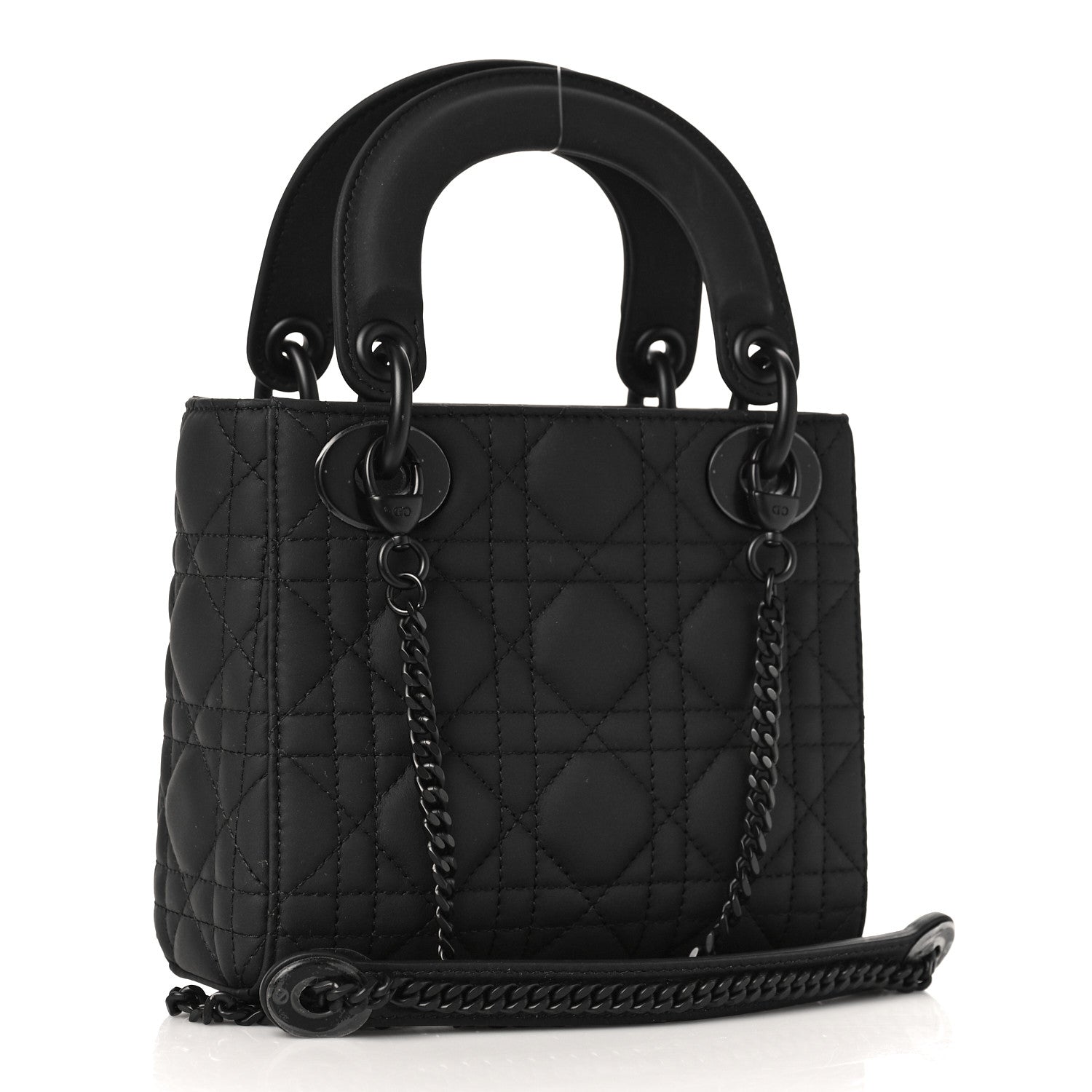 Christian Dior Ultra Matte Calfskin Cannage Mini Lady Dior Black 3 of 9