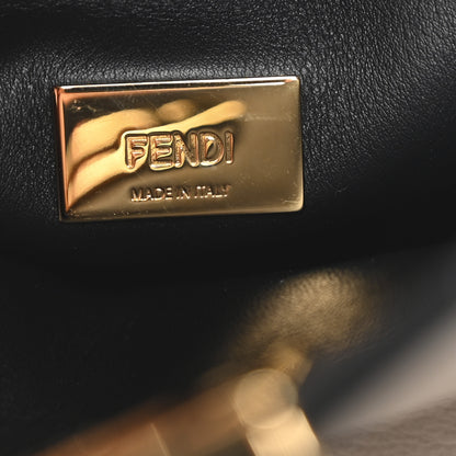 Fendi Vitello Tahiti Burro Medium Peekaboo Iconic Essentially Satchel Tortora Black 6 of 9