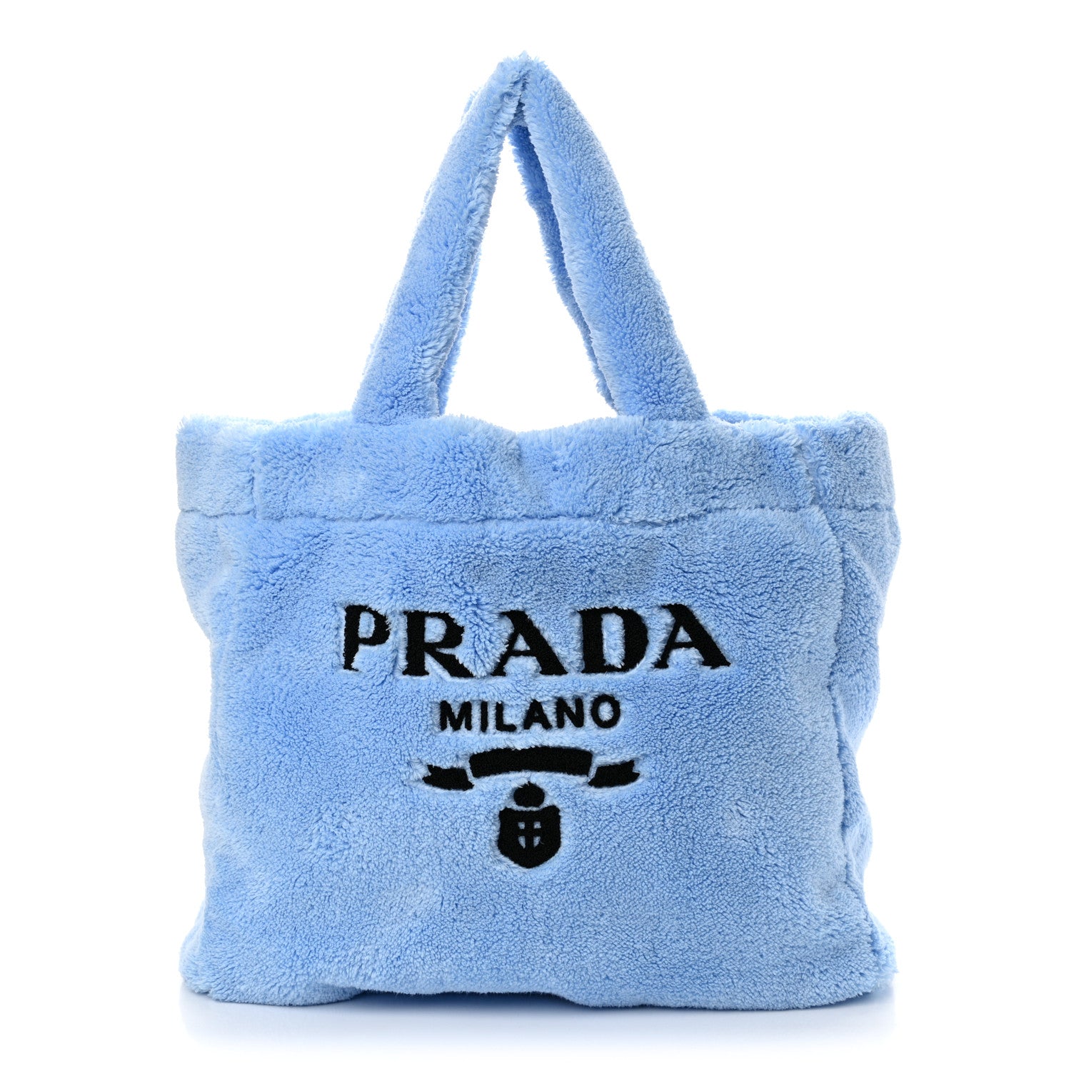 Prada Terry Cloth Tote Bag Celeste Black 1 of 13